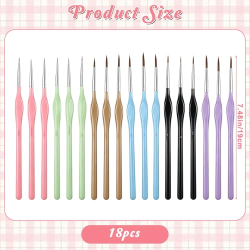 18PCS Miniature Paint Brushes with Triangular Handles | Micro Detail Paint Brush,Small Fine Tip Paintbrush for Fine Detailing Art Models Acrylic Watercolor Oil Craft Rock Painting