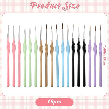 18PCS Miniature Paint Brushes with Triangular Handles | Micro Detail Paint Brush,Small Fine Tip Paintbrush for Fine Detailing Art Models Acrylic Watercolor Oil Craft Rock Painting