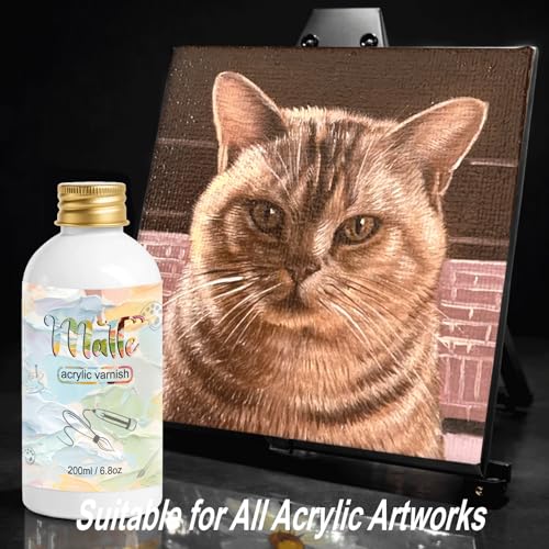 Matte Varnish for Acrylic Painting，200ml Acrylic Paint Varnish，Clear Varnish Keeps Paintings from Yellowing, Cracking, Maintains Permanent Color（Matte） - size: matte