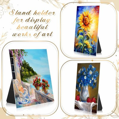 Marspark 12 Pack Poster Stand Self Stick Easel Back Poster Board Stand Convenient Peel and Stick Self Adhesive Easels Display Cardboard Sign (7 Inch) - color: Black, size: 7 Inch