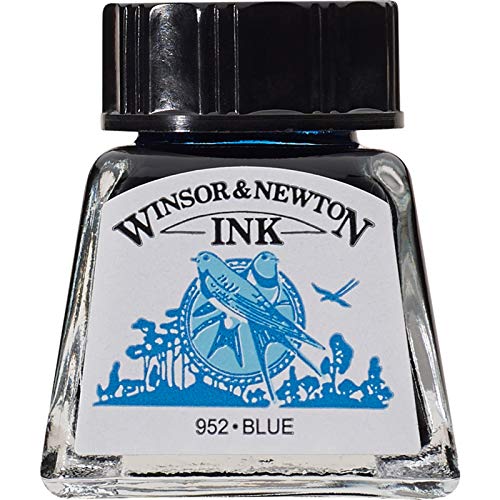 Winsor & Newton Drawing Ink, 14ml Bottle, Blue - color: Blue, style: 14ml Bottle
