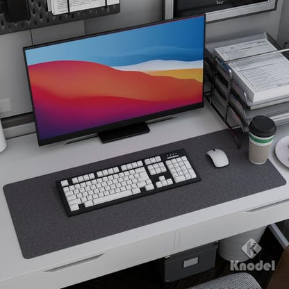 K KNODEL Felt Desk Mat, Large Desk Pad Protector, Office Computer Desk Mat for Keyboard, Non-Slip Mouse Pad (Dark Gray, 31.5"x11.8") (Pack of 2) - size: 31.5" x 11.8" (Pack of 2)