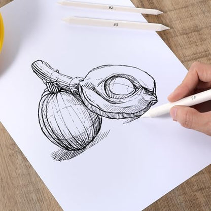 Sliverdew 12 Pcs Blending Stumps and Tortillions Set, Dual-Ended Paper Art Blenders for Drawing, 6 Sizes Shading Pencils Sketch Sticks for Artist Student Oil Pastel Charcoal Smudging