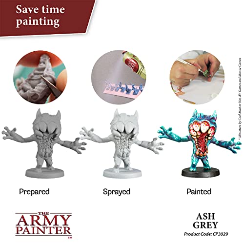 The Army Painter Colour Primer Ash Grey, 400 mL Acrylic Spray Primer, Spray Paint for Miniature Priming Basecoat, Tabletop Roleplaying, Boardgames, and Wargames Miniature Modelling - color: Ash Grey