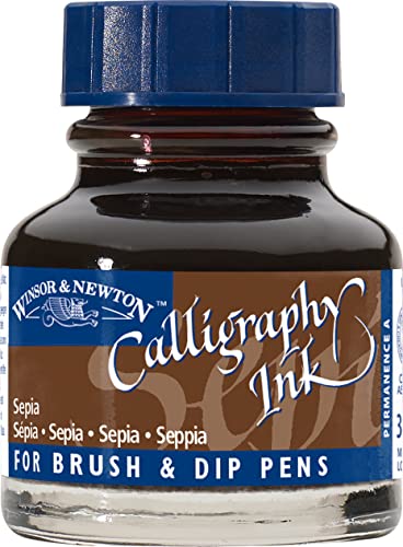Winsor & Newton Calligraphy Ink, 30ml (1-oz) Bottle, Sepia - color: Sepia, size: 1 fl oz