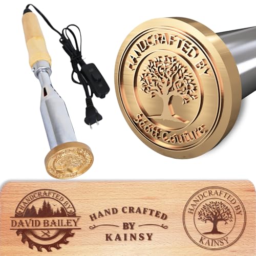 KAINSY Custom Electric Branding Iron for Wood - Wood Branding Iron Personalized Wood Burning Letter Stamps - Make Your Logo into Metal Stamp for Leather Food - Wedding Gifts Woodworking Tools(2.5Inch) - size: 2.5Inches