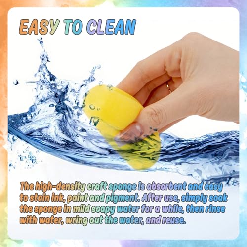 Sukh 16PCS Round Painting Sponges - Pottery Clay Sponge Set for Watercolor Acrylic Art, Ceramic Craft Tools, Studio Classroom Use