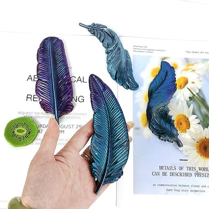 4-Piece 3D Feather Resin Molds Set, Decorative Wall Art Silicone Molds for Epoxy Casting, Home Decor Craft Making