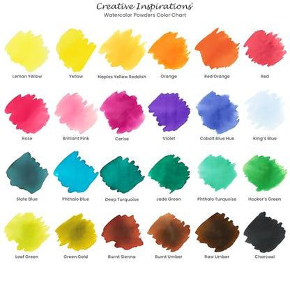 Creative Inspirations Powder Watercolor Paint - 38g Shaker Bottle, Burnt Sienna - Dye-Based Water-Soluble Crystalline Pigments - Non-Toxic, Perfect for Abstract and Spontaneous Effects - color: Burnt Sienna, style: Pack of 1