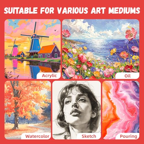 Simetufy 16 x 20 inch 24 Pack Large Flat Canvas Boards, Painting Canvas Panels- Gesso Primed Acid-Free 100% Cotton for Acrylics Oil Watercolor Tempera Paints - size: 16"x20"
