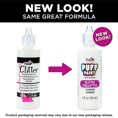 TULIP Dimensional Fabric Paint 4oz, Glitter Crystal Sparkle (41904) - color: GLITTER CRYSTAL, size: 4 Fl Oz (Pack of 1)