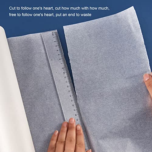 Culnflun Tracing Paper Roll White High Transparency Pattern Paper for Sewing Dressmaking Sketch Drafting Designers Artists Builders 1 Roll Original (46m) - size: 46m