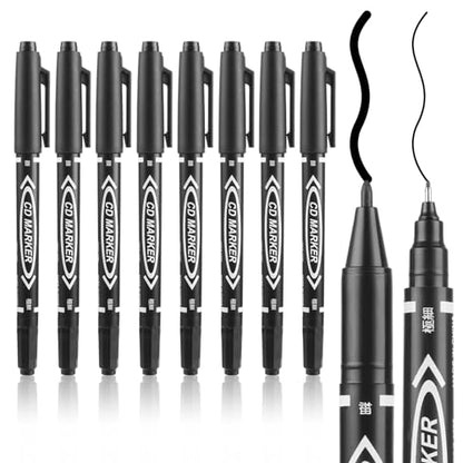 YUXIANLB Black Markers for Drawing, 10 Pack Dual Tip Brush Pens Permanent Marker Set for Art Drawing Sketching Writing Dooding Marking - size: 1 Count (Pack of 10)