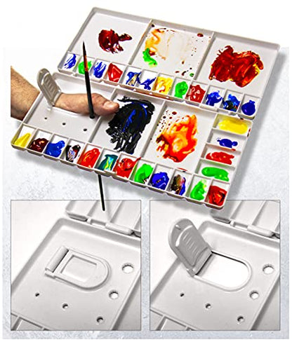VViViD Paint Palette with 28 Wells, 5 Mixing Trays, Portable Folding Box, Art Class - size: 1 Pack