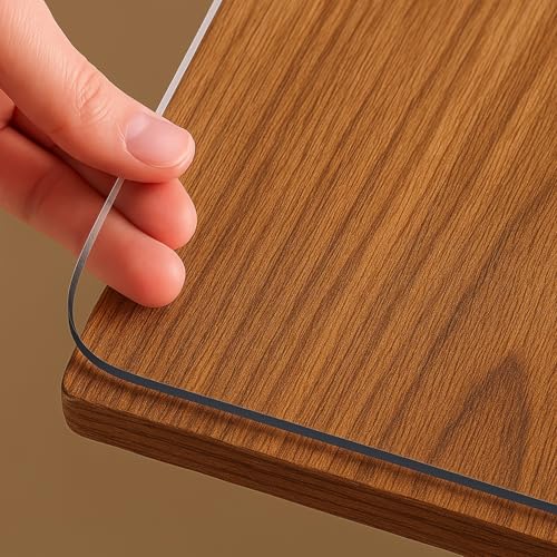 NECAUX 12 x 16 Inch 1.5mm Thick Clear Table Protector, Plastic Tablecloth PVC Waterproof Table Cover Protector Vinyl Desk Pad Mat for Coffee Table End Table Night Stand Dresser Vanity Makeup Decor - color: Clear 1.5mm, size: 12" x 16"