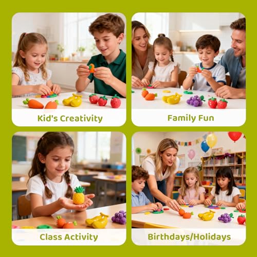 Both idea Air Dry Clay Kit, Food Theme | 12 Packs, Non-Toxic Kids Gift | School & Party: Perfect for classroom art activities, birthday party favors, creative family DIY, and holiday celebrations. - style: Nutrition Planet