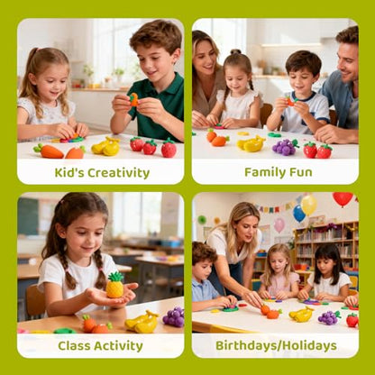 Both idea Air Dry Clay Kit, Food Theme | 12 Packs, Non-Toxic Kids Gift | School & Party: Perfect for classroom art activities, birthday party favors, creative family DIY, and holiday celebrations. - style: Nutrition Planet