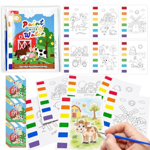 Zoyeven 144 Pcs Farm Animal Watercolor Coloring Books Farm Party Favors Farmhouse Gifts Barnyard Art and Crafts Well-Packaged Classroom Reward Prizes School Activity - color: Farm, size: 144
