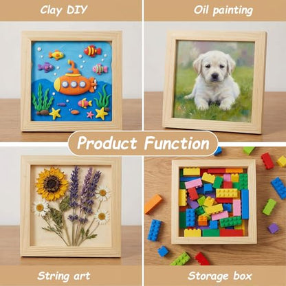 24pcs Unfinished Wood Canvas Panels for Painting 6''x 6''Unfinished Wood Canvas Panels for Crafts Woods Panel Boards DIY Drawing Pouring Art Projects with Oils, Acrylics