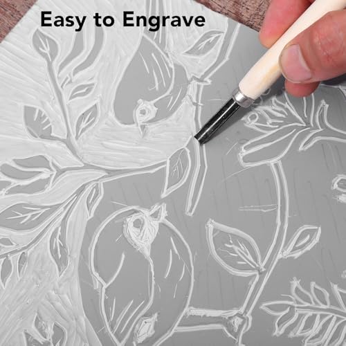 4Pcs Linoleum Blocks for Printmaking,9 x 12 Inch Linoleum Carving Tools Rubber Carving Blocks for Engraving Art Project - size: 9 x 12 Inch
