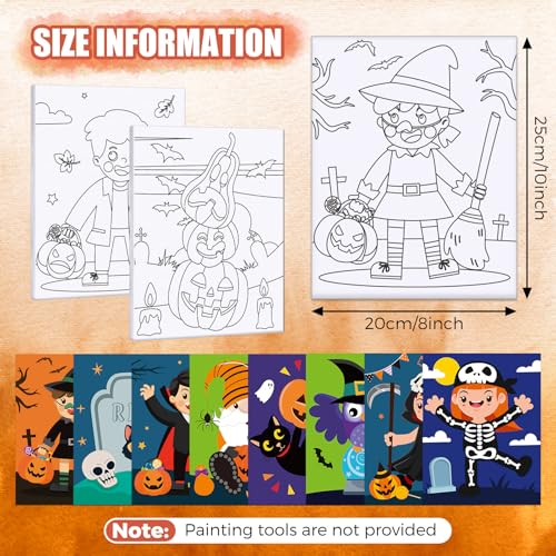 Sherr 20 Pcs Stretched Pre Drawn Canvas Afro Queen Black Art for Painting for Adults Outline Pre Drawn Stretched Cotton Canvas to Paint Party Set, 8 x 10''(Halloween) - style: Halloween