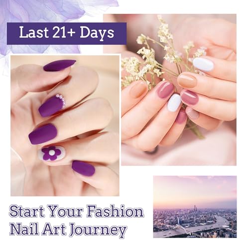 JODSONE 20 Colors Gel Nail Polish Kit with U V Light Base Top Matte Coat High Shine Vibrant Nail Gel Equipped with Manicure Tools - color: 20KIT-SUN1G-01A