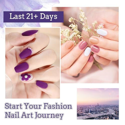 JODSONE 20 Colors Gel Nail Polish Kit with U V Light Base Top Matte Coat High Shine Vibrant Nail Gel Equipped with Manicure Tools - color: 20KIT-SUN1G-01A
