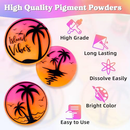 Bundle Set of UV Resin Kit with UV Light and Neon Pigment Powder