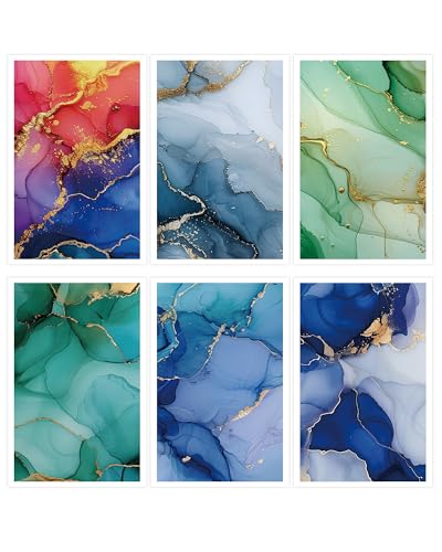 Puocaon Abstract Clay Transfer Paper - 18 Pcs Colorful Marble Art Design Transfer Sheets for Polymer Clay Colorful Earrings Design Jewelry Making - color: blue marble