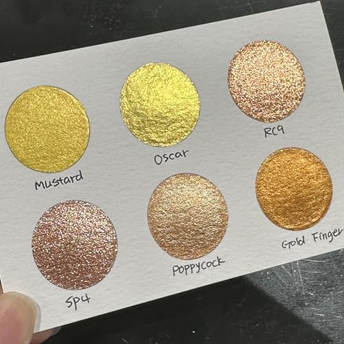 IUILE Handmade Watercolor Paints - Gold Half Pan Set (6 colors) - color: Gold