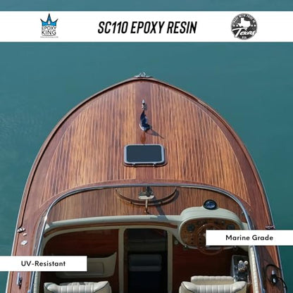 Epoxy Resin Kit with Hardener - Crystal Clear, Self-Leveling, UV-Resistant, Non-Toxic Formula - High Gloss Finish for Table Tops, River Tables, Wood, Art, Crafts, Marine and DIY Projects – 2:1 Ratio - size: 1 Gallon Kit