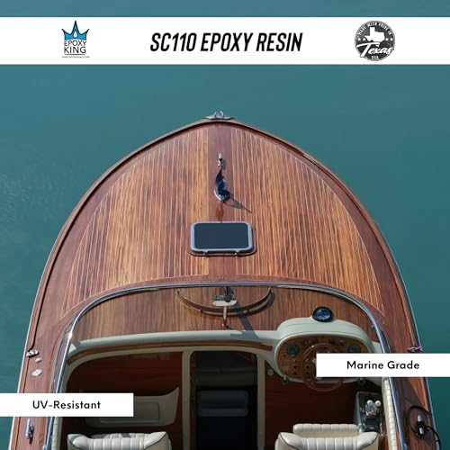 Epoxy Resin Kit with Hardener - Crystal Clear, Self-Leveling, UV-Resistant, Non-Toxic Formula - High Gloss Finish for Table Tops, River Tables, Wood, Art, Crafts, Marine and DIY Projects – 2:1 Ratio - size: 15 Gallon Kit
