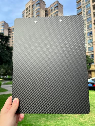 Carbon Fiber Clipboard with Pen Holder,Dry Carbon Fiber Clipboard with 304 Stainless Steel Low Profile Clip,3k Twill Carbon Clip Board 8.5×11 A4 Letter Size - color: 304 Stainless Steel Clip, size: 9.4*12.6*0.06inch+1Clip