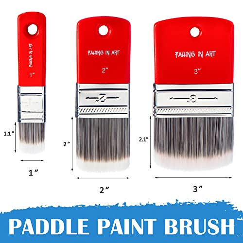 Falling in Art 3PCS Filbert Paddle Paint Brush Set, Scale Brush for Oil and Acrylic Paints(1 Inch,2 Inch,3Inch) - color: Filbert, size: 1''&2''&3''