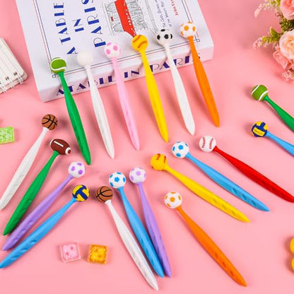 48 Pcs Cute Sport Bobblehead Eraser for Pencils Kawaii Erasers Cute Fun Cartoon Erasers Supplies Birthday Classroom Gifts - style: Sports