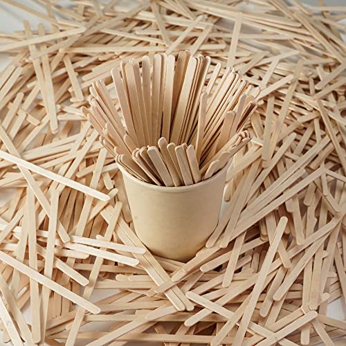 1000pc Wood Coffee Stir Sticks - Biodegradable 7" Wood Stirrers for Coffee, Disposable Wooden Stir Sticks for Coffee Bar, Wooden Coffee Stirrers, Round-end BPA free Coffee Sticks - size: 7 Inches - 1000 Sticks