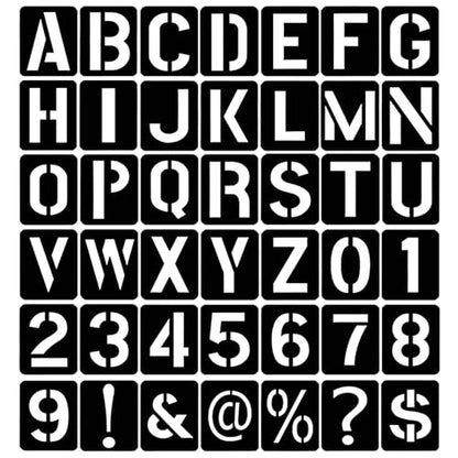 42 Pcs 3 Inch Alphabet Letter Stencils Symbol Numbers Stencils, Reusable Plastic Letter Template Set for Drawing on Wood, Wall, Glass, Porch, Fabric, Rock, Sign and Craft Decoration (Black) - size: 3 inch（Black）