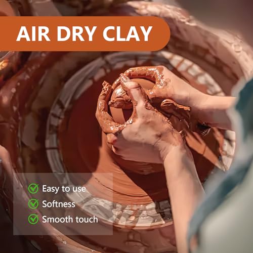 10LBs Natural Air Dry Clay Bulk, VIBRATITE All-Purpose Modeling Sculpting Pottery Clay for Beginners and Professional (Terra Cotta) - color: Terra Cotta