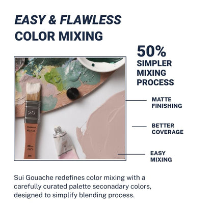 Professional Artist SUI Gouache Paint Set (15ml × 2 Tubes) – Watercolor Gouache | Pastel Red, Pink, Yellow, Green, Orange, Rose | Easy Mixing, Fade-Resistant Artist Paints for Beginners, Journaling & Illustration (Acuarelas)