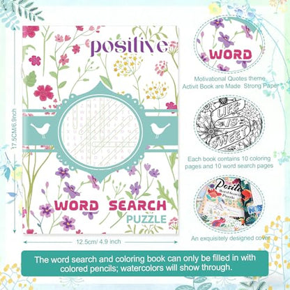 Liliful 24 Pcs Motivational Sayings Coloring Book Bulk for Adult DIY Art Stress Relief Drawing Book with Inspiring Patterns for Adults, Party Favors, Goodie Bag Filler and Holiday Gifts - style: Motivational