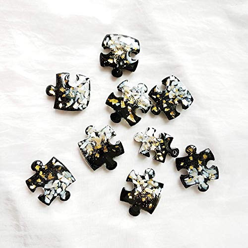 4Pcs Puzzle Piece Silicone Resin Molds, Mini Puzzle Silicone Epoxy Resin Jewelry Earring Necklace Pendant Keychain Making Mold DIY Handmade Craft Tools