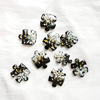 4Pcs Puzzle Piece Silicone Resin Molds, Mini Puzzle Silicone Epoxy Resin Jewelry Earring Necklace Pendant Keychain Making Mold DIY Handmade Craft Tools