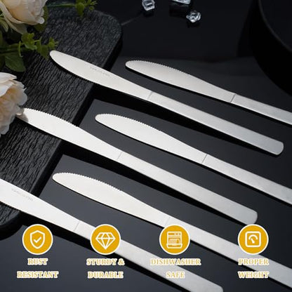 72 PCS Dinner Knifes Set - Windsor Stainless Steel Table Knives 8.7 Inch with Dishwasher Safe Butter Knives,Metal Butter Knofe,Dinner Knife Silverware for Home,Kitchen or Restaurant - size: 72PCS Dinner Kinfe
