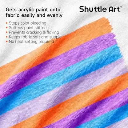 Shuttle Art Fabric Medium, 69 oz /2040ml Professional Textile Medium with Pump for Fabric Painting, Improve Acrylic & Fabric Paint Adhesion, Softness, Vibrancy, Prevent Fading, Ideal for T-Shirts,Shoes,Jeans,Bags - size: 69 Fl Oz (Pack of 1)