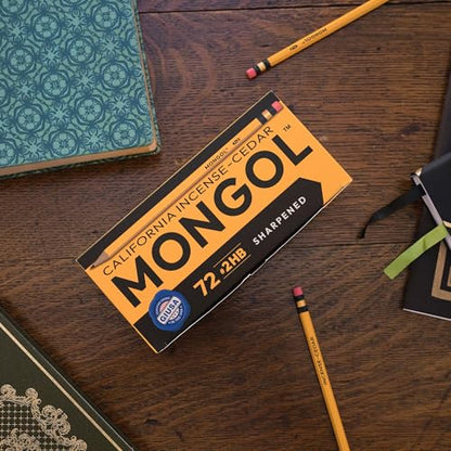 Mongol Classic Incense Cedar #2 Pencil - 72-Pack - Pre-sharpened, European Graphite Core, US Grown Cedar, Smudge Free Eraser – Nontoxic PMA Certified - size: 1 Count (Pack of 72)