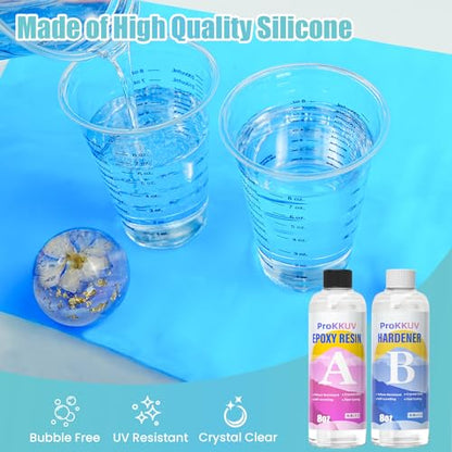 Epoxy Resin Kit, Crystal Clear Resin Epoxy, Bubble Free, No Yellowing, UV Resistant, Food Safe with Foil Flakes, Sequin, Easy Mix 1:1 for DIY Crafts Resin Jewelry Making (15.99 OZ Kits) - size: 15.99 OZ kits