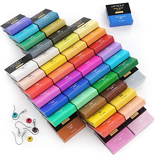 Arteza Polymer Clay Kit 42 with Pottery Tools & Clay Sculpting Tools Set of 22, Art Supplies for Artist, Hobby Painters & Beginners