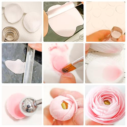 KALAIEN 6 Set Gumpaste & Fondant Flower Cookie Cutter Set - 18pcs for Wedding & Birthday Cake Decorating