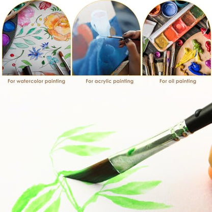 GACDR Dagger Striper Brush Set - 4 PCS Premium Watercolor Pinstriping Brushes Set with Korean Nylon Hair for Detail, Fine Lines, Acrylic, Ink, Gouache