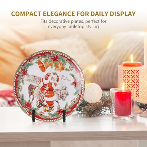 Plate Holder Easel Display Stand - 4.5 inch Metal Plate Stands for Display - Tabletop Picture Stand - Black Iron Easels for Display Pictures | Photo Frames | Book | Decorative Plates | Plaque -2 Pack - size: 4.5 inch (2 pack)